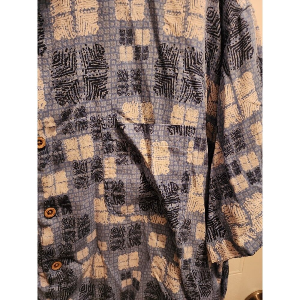 Nat Nast Mens Short Sleeve Button Up Hawaiian Camp Shirt Silk Blend Blue Sz XXL - Picture 6 of 14